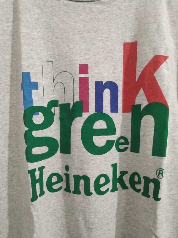 RARO, COLECÇÃO T-shirt cinza Heineken, homem, XL, think green