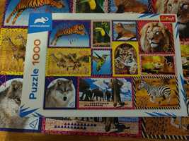 Puzzle trefl 1000 zwierzęta lew wilk koliber zebra