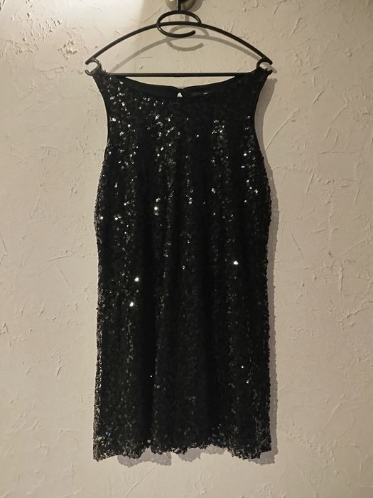 Mini sukienka czarna z cekinami rozmiar M