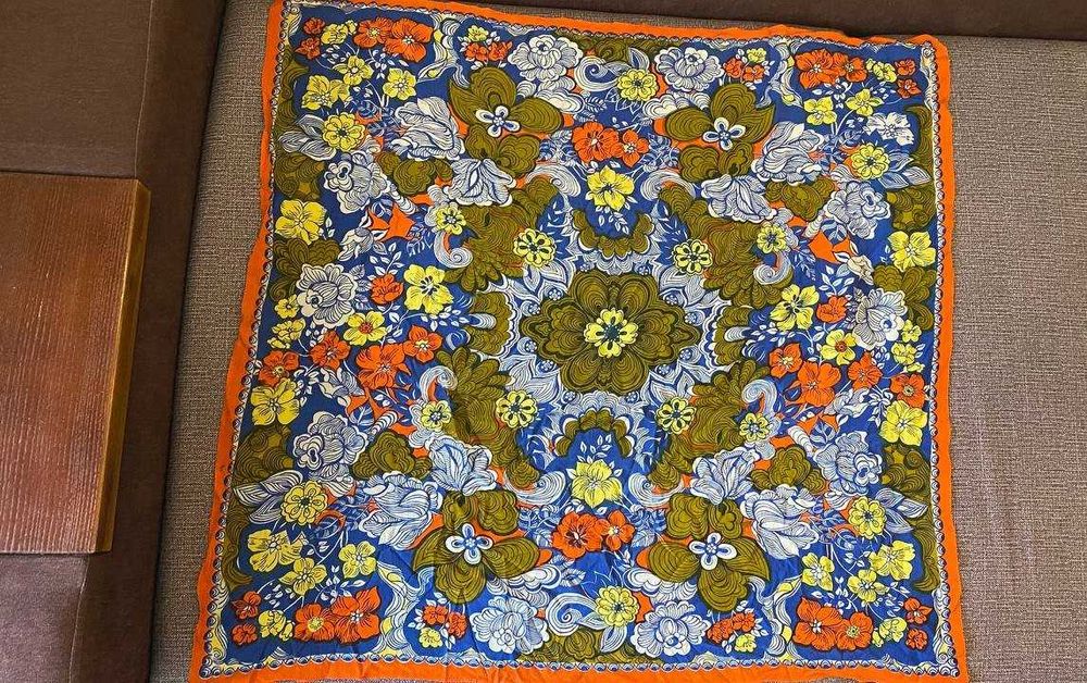 Разные платки, фиолетовый, желтый, синий, разноцветный набор платков