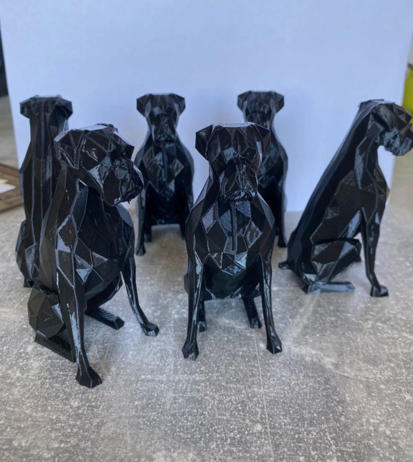Figurka pies bokser czarny 10 cm