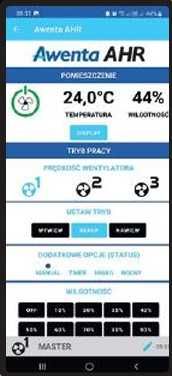 Rekuperator ścienny Decentralny AWENTA AHRE160 EASY WIFI montaż