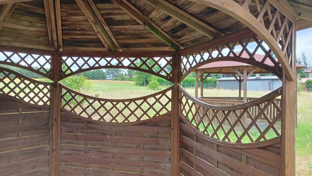 Altana PERGOLA z drewna !! 6 Kątna ALTANKA drewniana z dachem !!