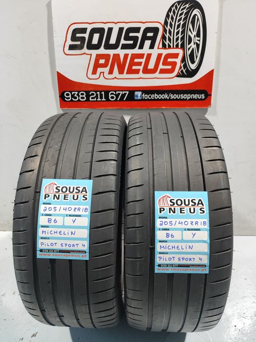 2 pneus semi novos 205-40R18 Michelin - Oferta dos Portes