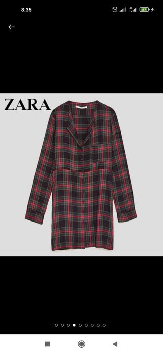 Клетчатое платье рубашка в клетку сукня туника туніка zara trafaluc co