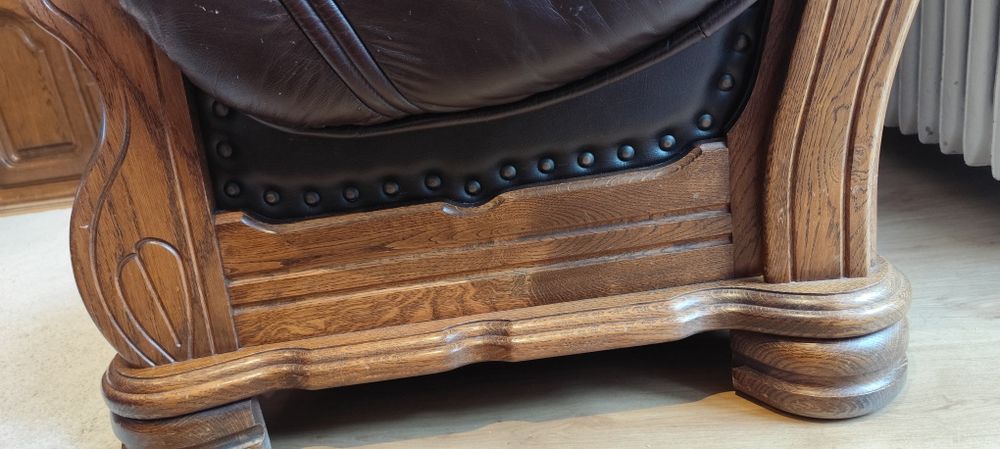 Kanapa firmy Kler dwuosobowa ze skóry naturalnej docieranej rękodzi