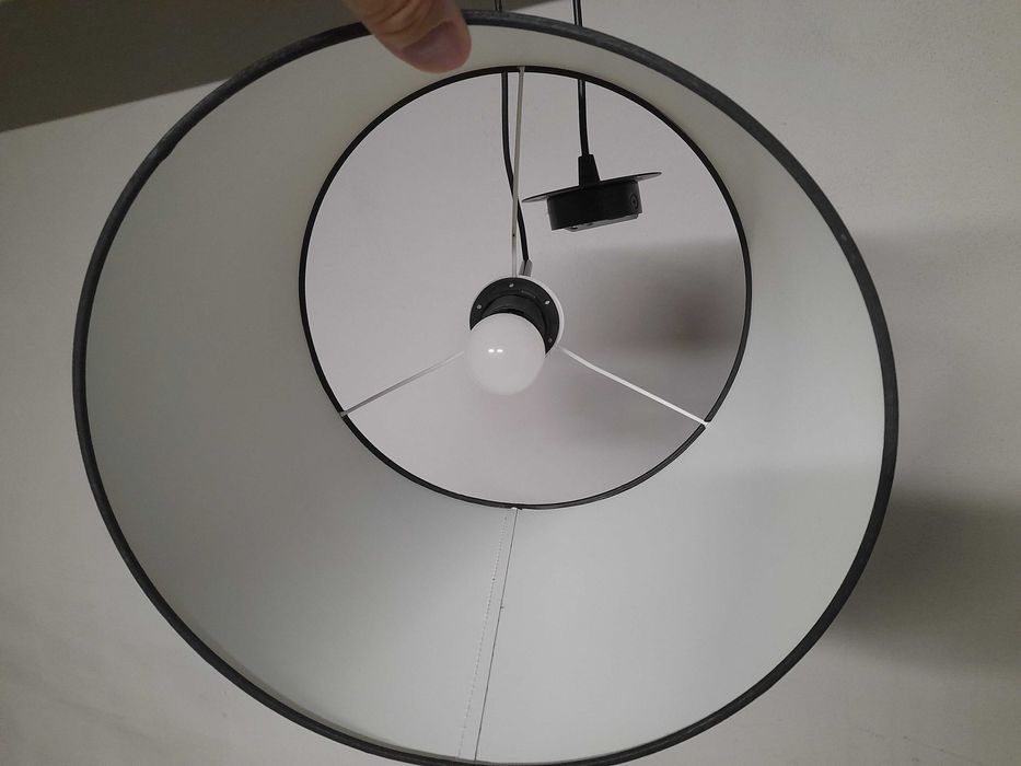 Lampy sufitowe komplet 3szt czarne materiałowe