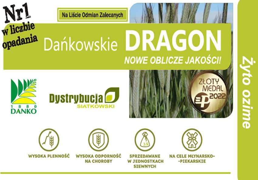 Kwalifikowane nasiona siewne żyto ozime D. Dragon C/1