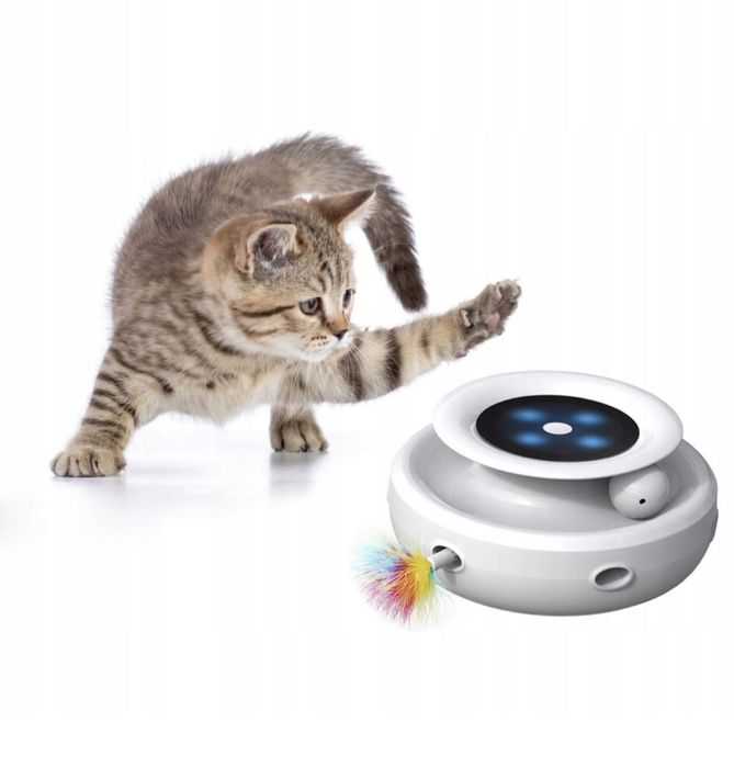 Interaktywna zabawka dla kota 2 w 1. Podwójne zasilacze.