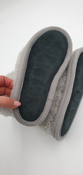 Bambosze owcza wełna wełniane ciepłe 36/37 szare