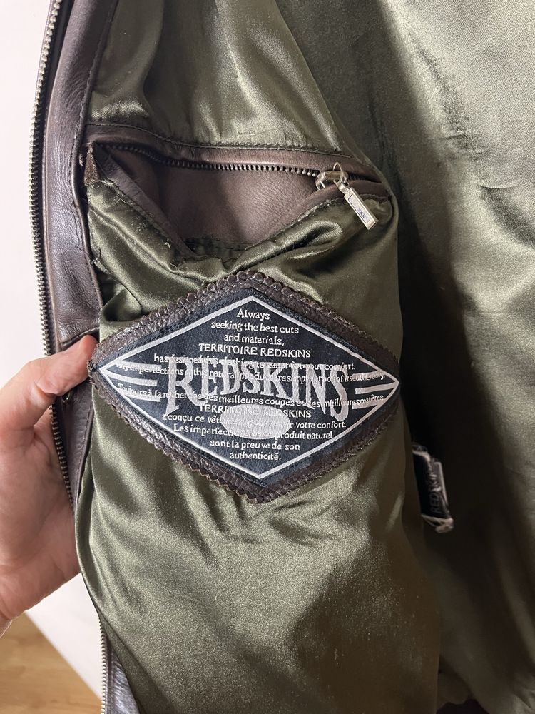 Vintage skórzana kurtka bomberka aviator Redskins