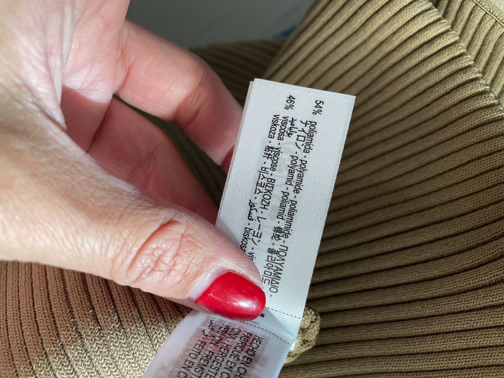 Zara Sukienka z dzianiny prążkowanej Bandeau L