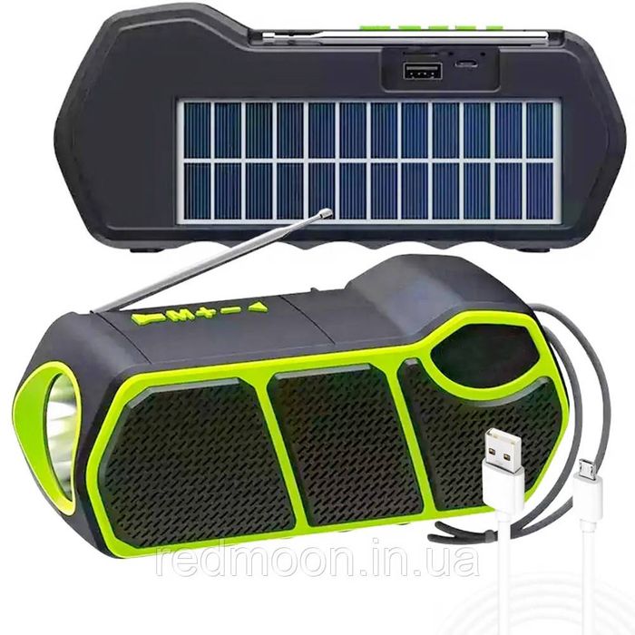 Блютуз колонка.Повербанк.Радио.Фонарь.Солнечная батарея.