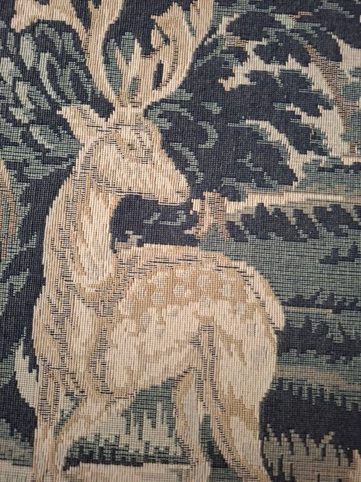 Tapeçaria Vintage anos 50 - cena campestre  com veados - 165x115 cm