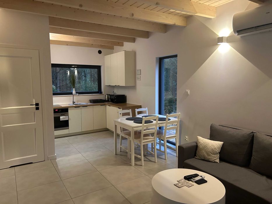 Dom w prywatnym lesie niedaleko jeziora warmińsko-mazurskie