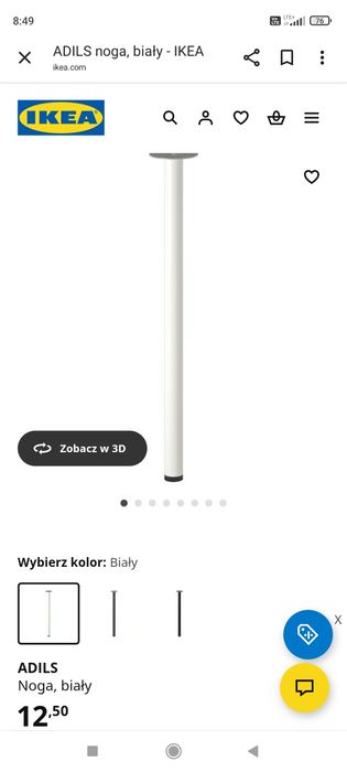 Biurko blat stół LAGKAPTEN + Nogi ADILS