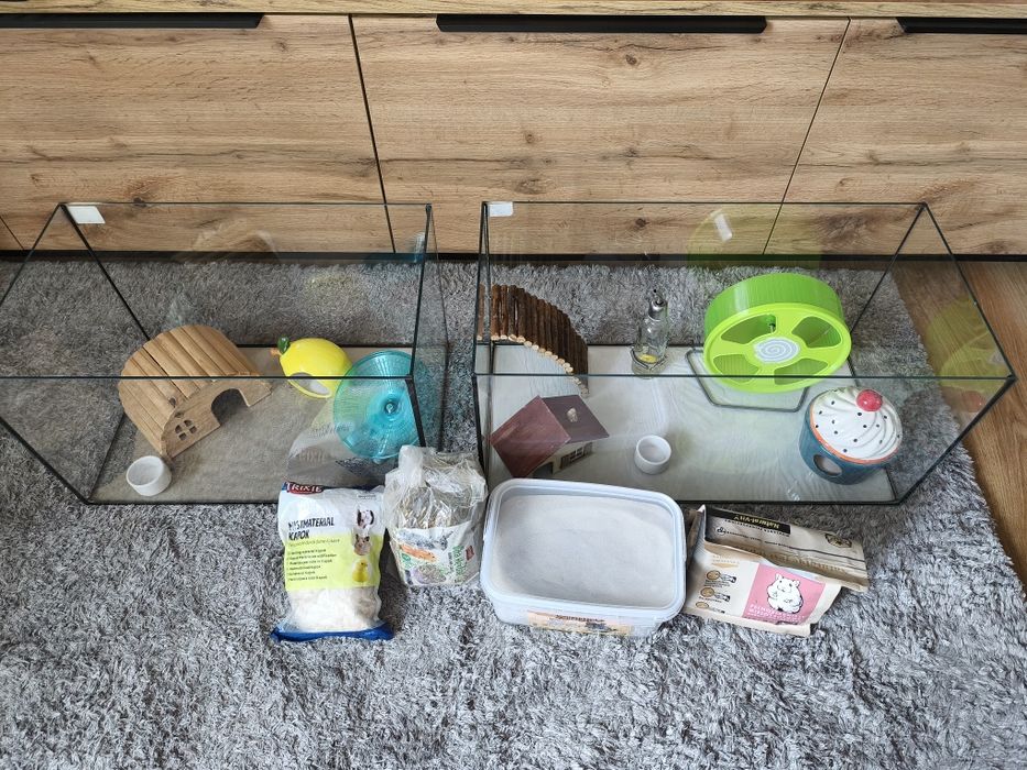 Akwarium klatka dla chomika z akcesoriami