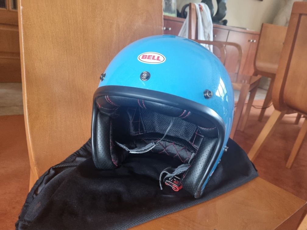 Capacete Bell 500 Azul "retro" L, Large