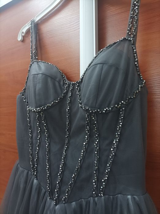 Sukienka księżniczka, gorsetowa z tiulem, balowa