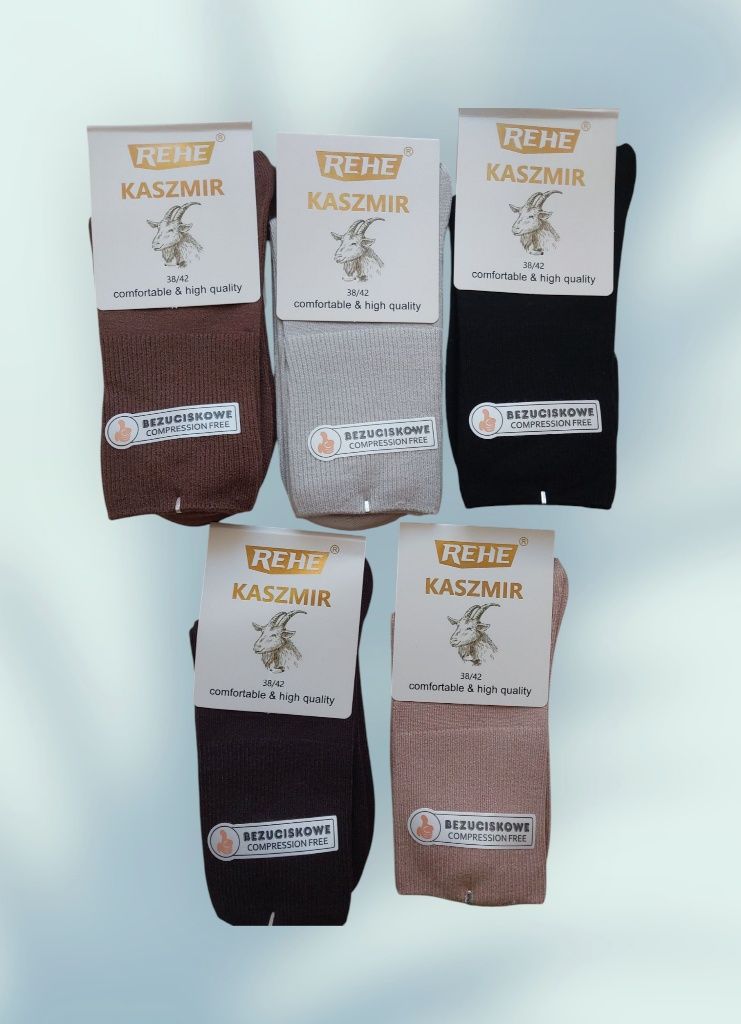 Skarpety damskie kaszmirowe 5 par 45 zł