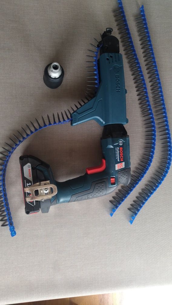 Bosch GSR 18 V-EC TE Wkrętarka do regipsow z magazynkiem głowicą