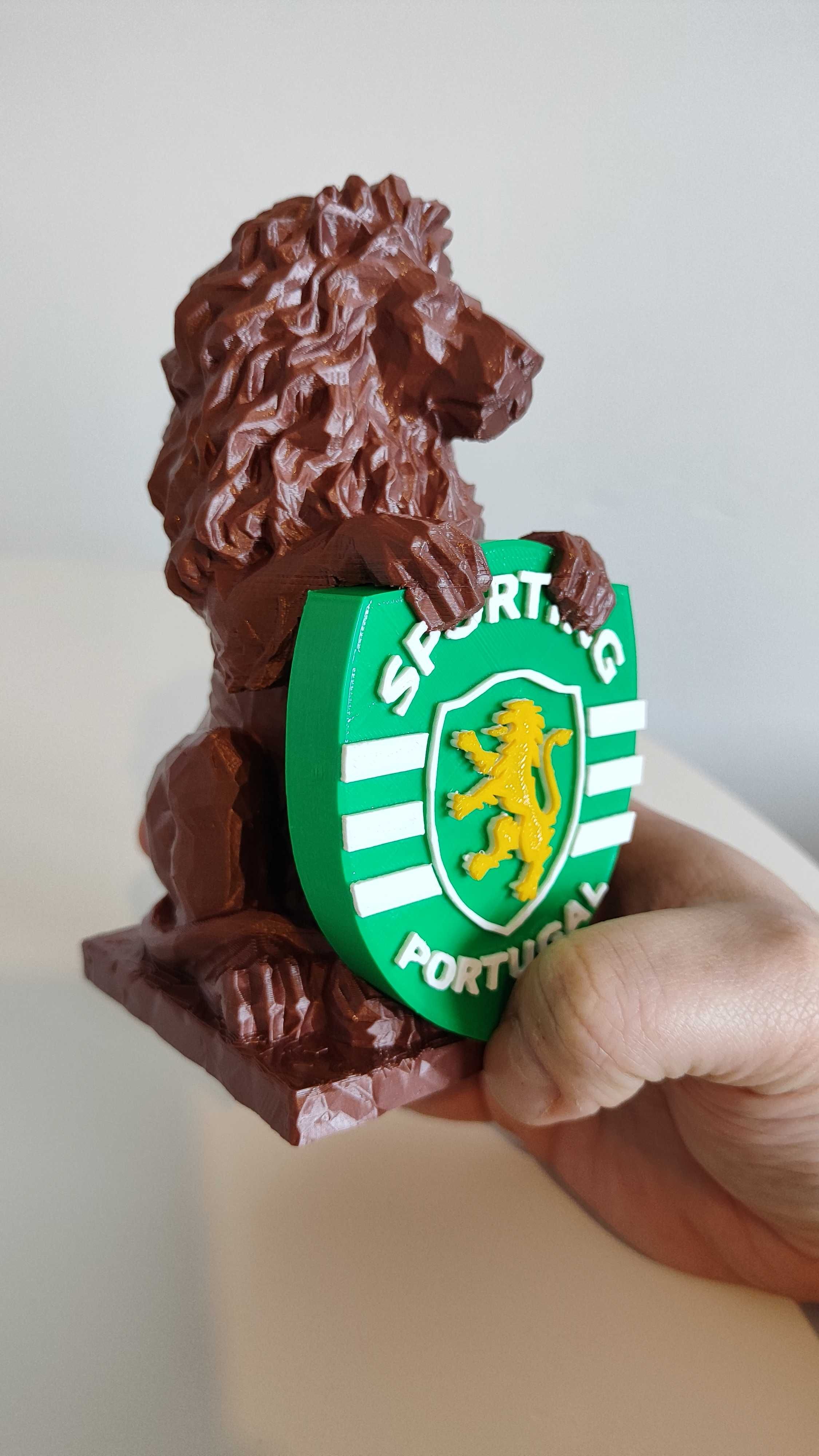 Escultura Sporting Clube Portugal SCP Leão Campeão  Presente Natal