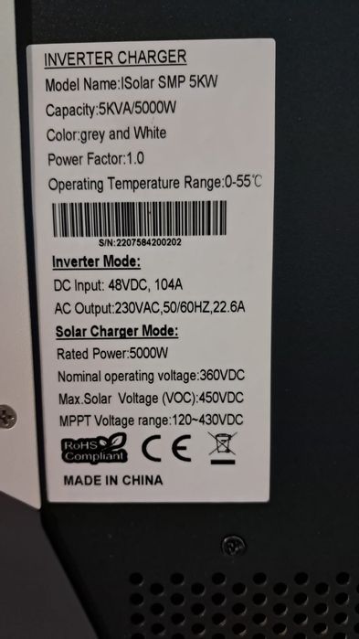 Гібридний інвертор EASUN 5000W