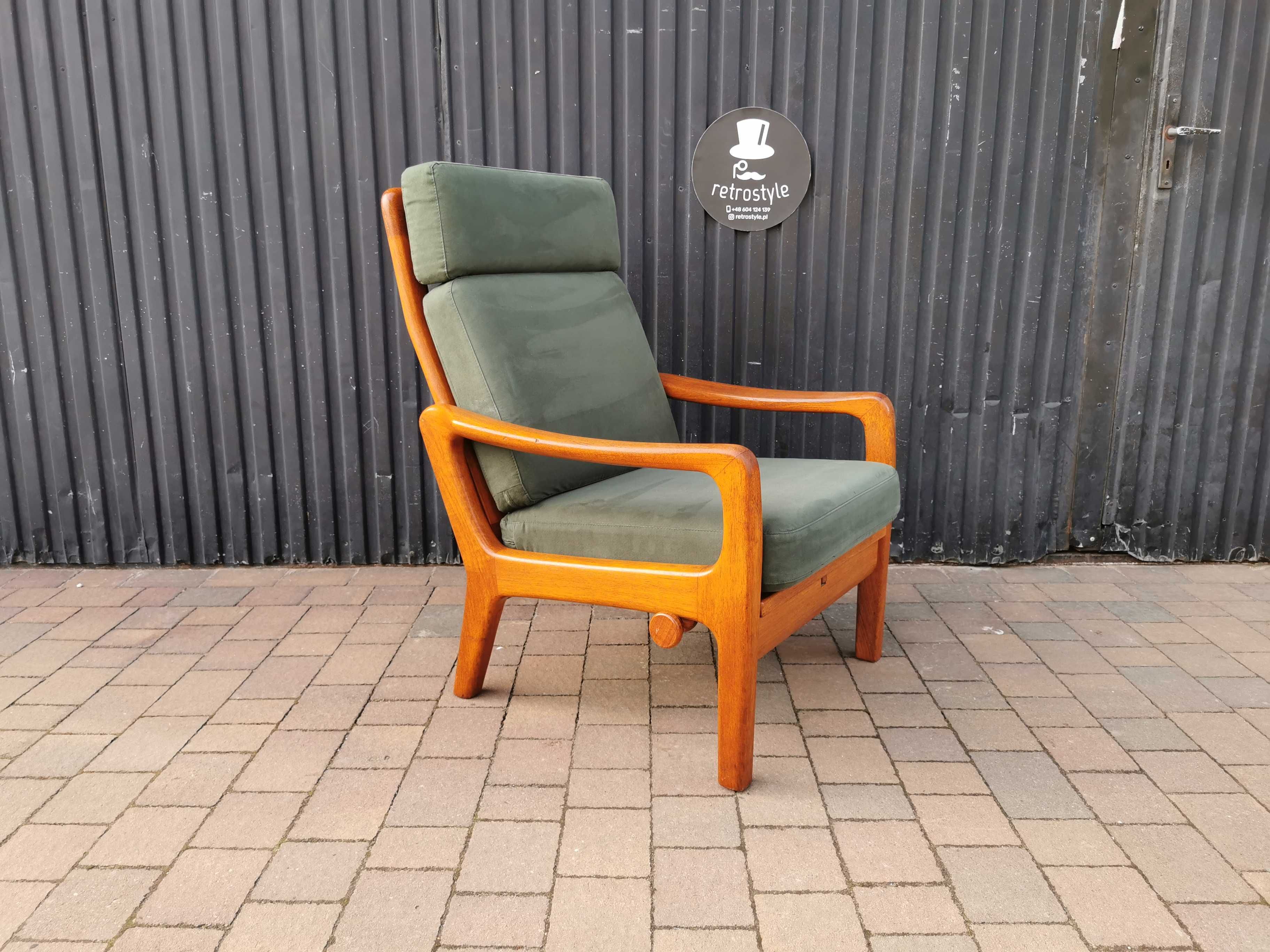Rozkładany fotel tekowy proj. Juul Kristensen, Dania '60, PRL, Vintage