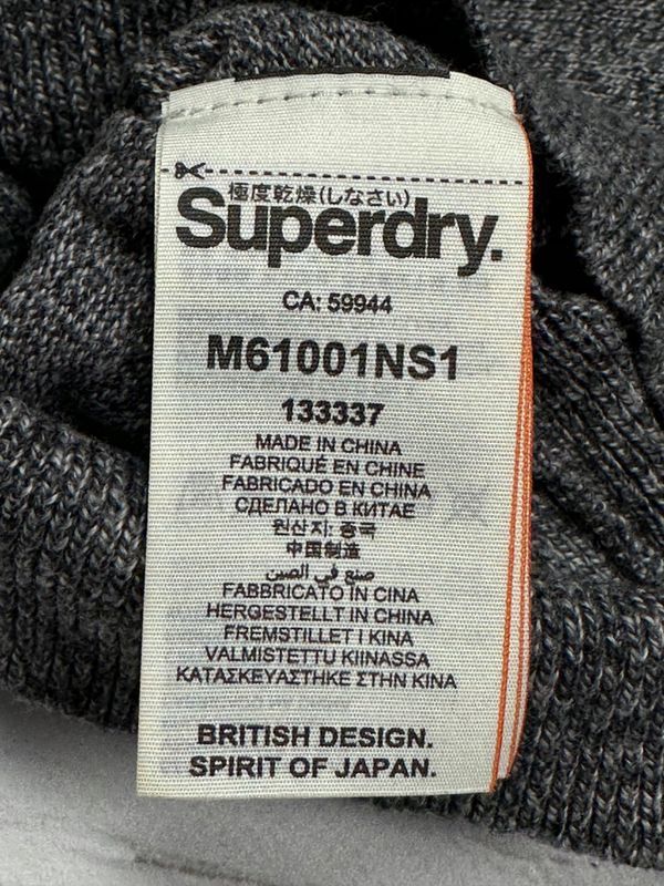 Superdry Bawełniany Sweterek z Kaszmirem Męski Logowany na Piersi r. S