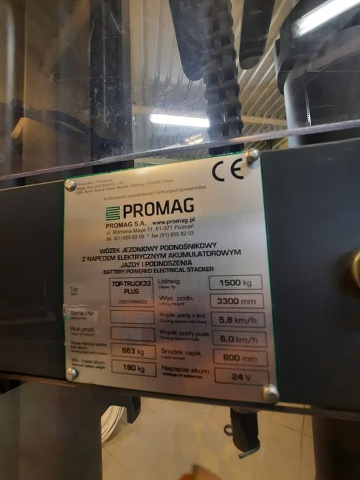 Wózek widłowy Promag, TOP-TRUCK 33 Plus