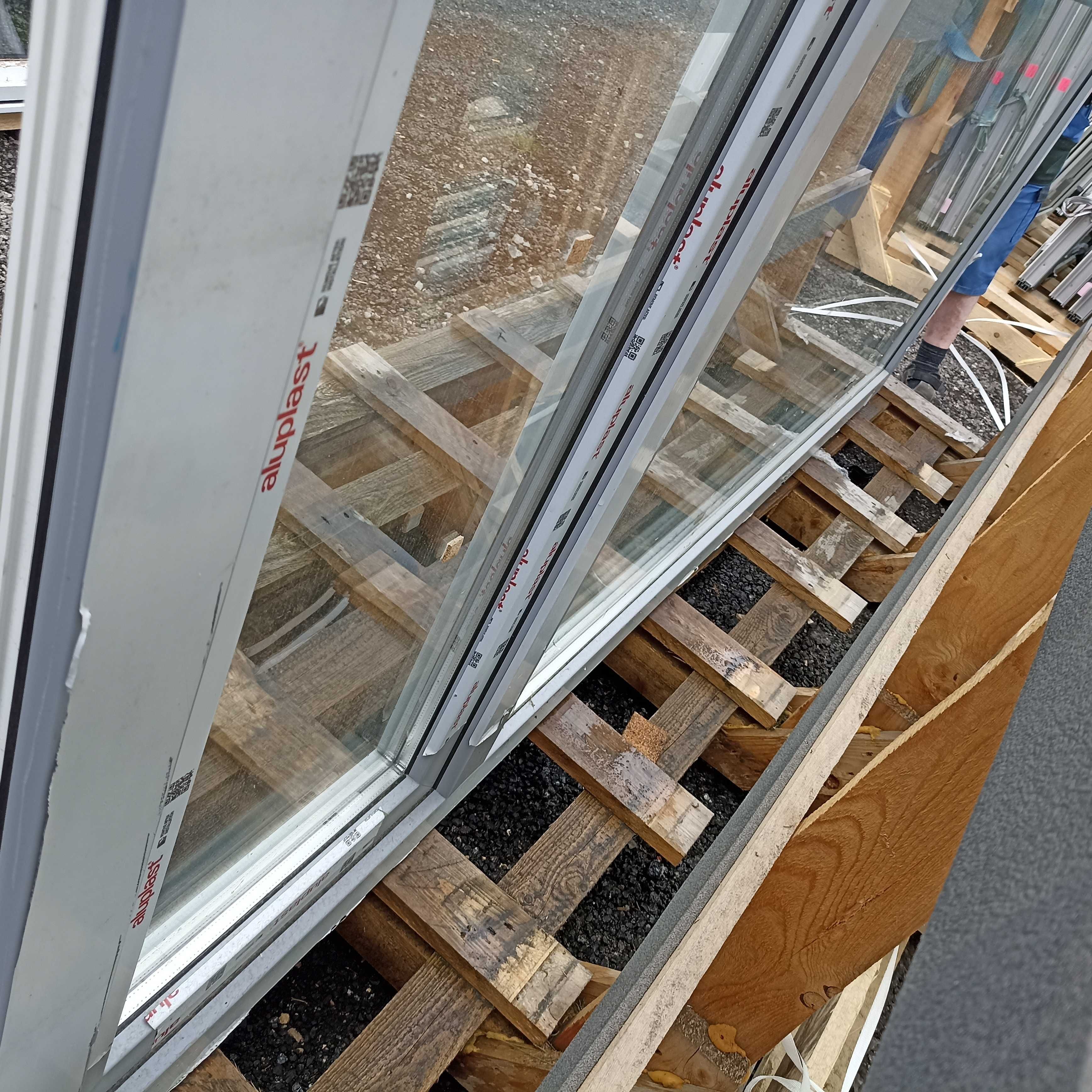 Okno tarasowe balkon  i fix 255/210 szare