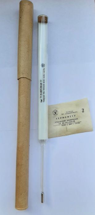 Термометр стеклян технич +-50С 0..100С 0..120С 0..300С