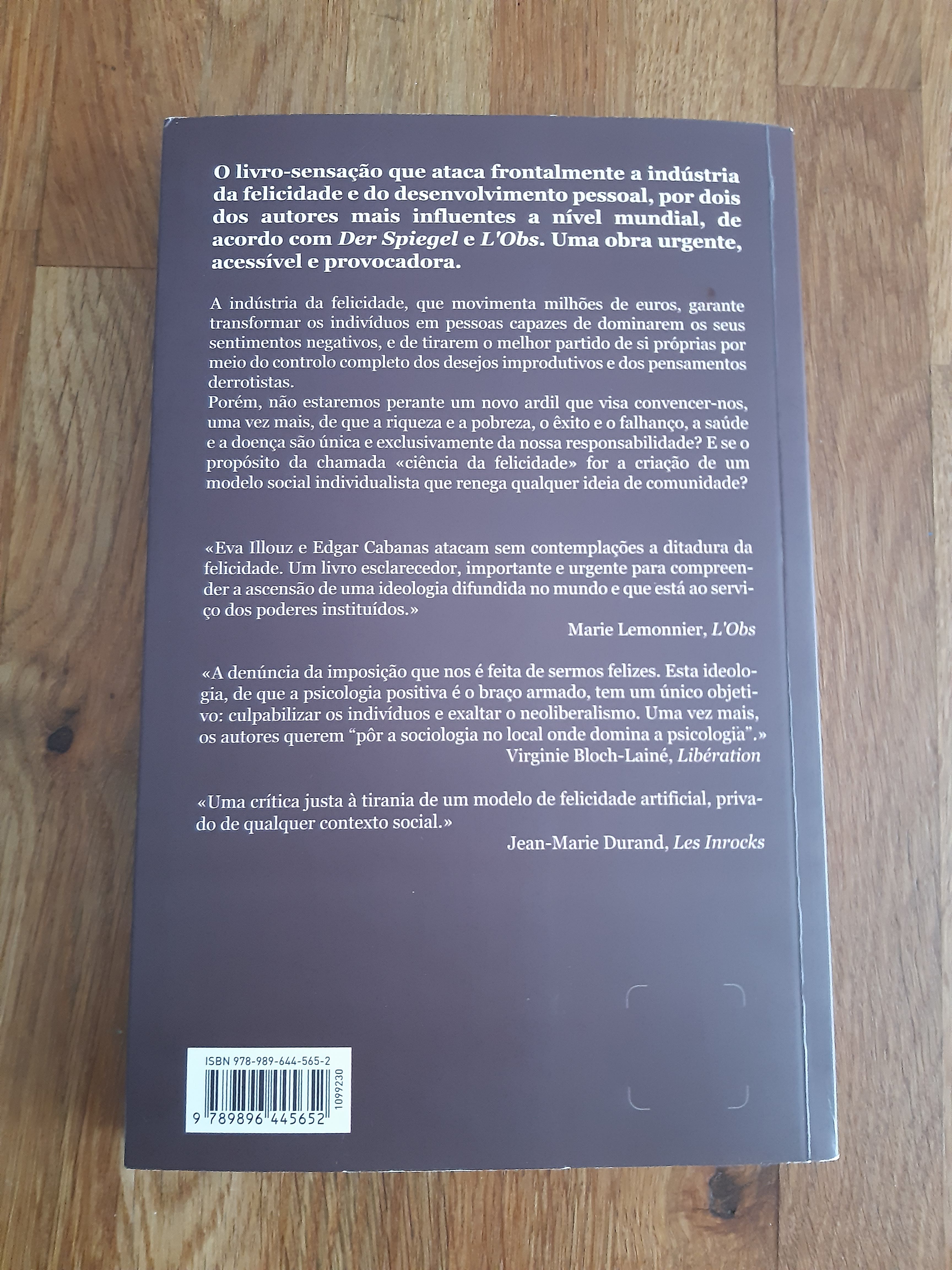 Livro A Ditadura Felicidade - Edgar Cabanas e Eva Illouz