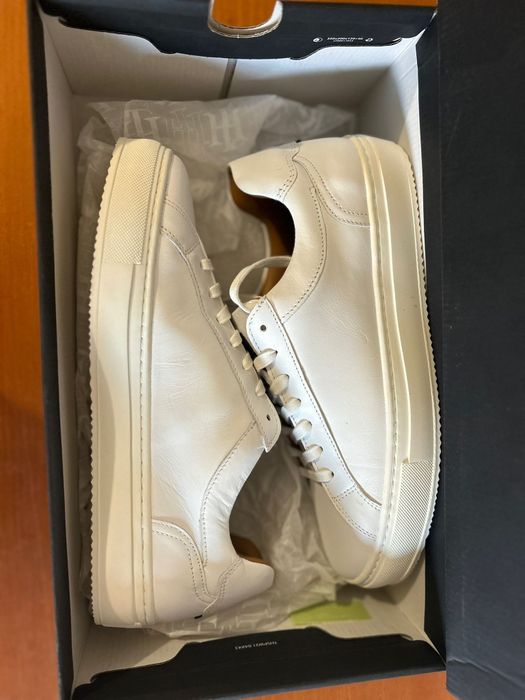 Sapatilhas brancas novas em pele Tommy Premium  Cupsole