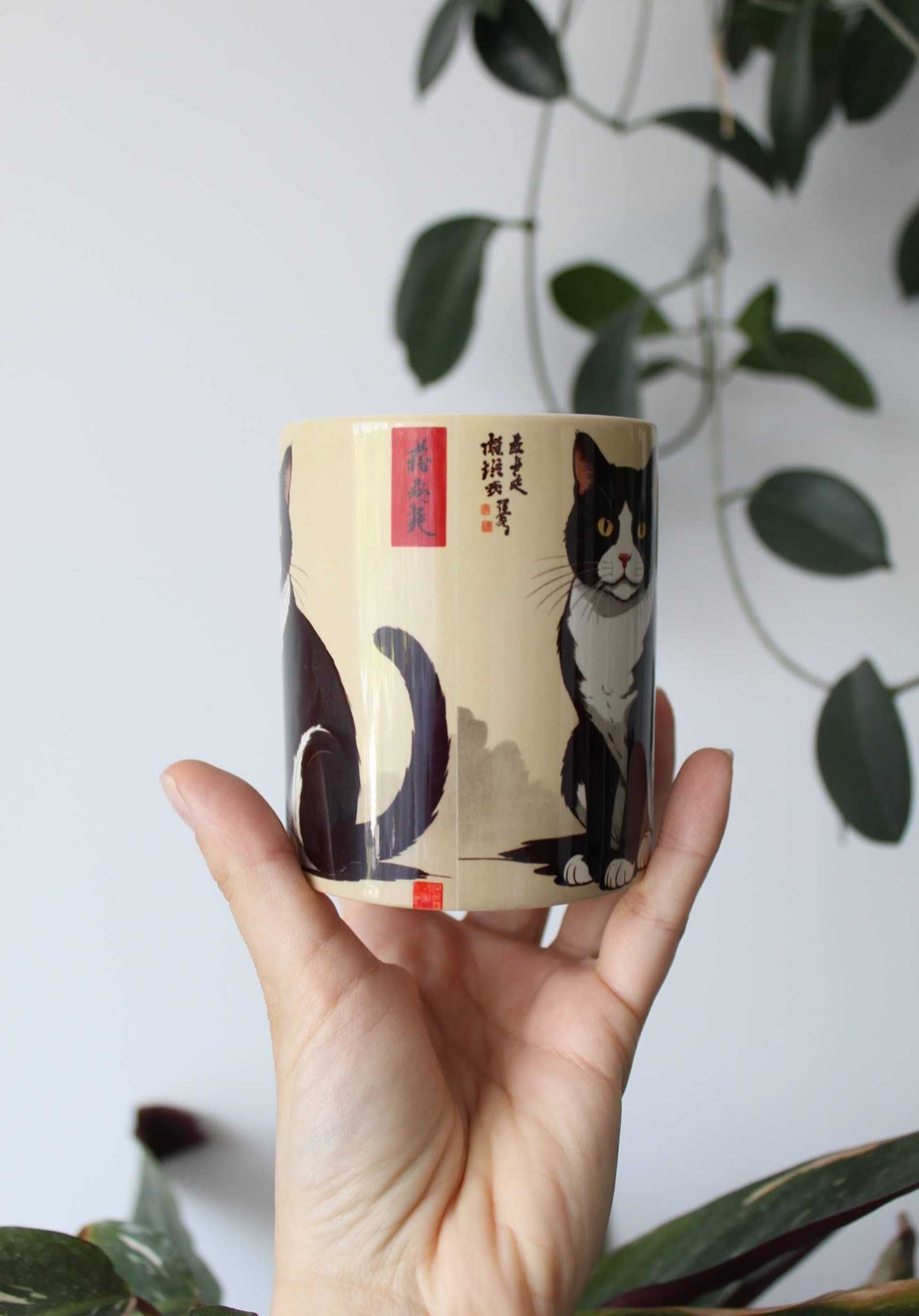 Kubek z kotkiem w japońskim stylu, kubek kot, kotek 330ml