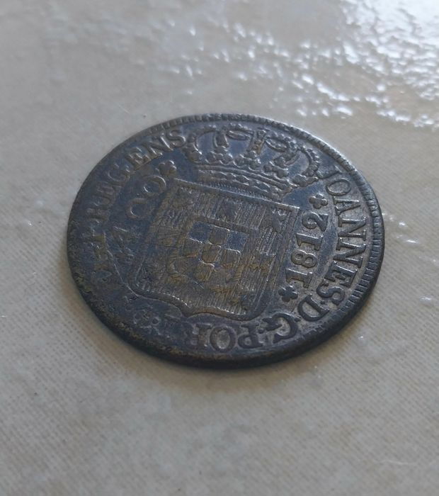 Moeda antiga portuguesa de 400 reis de 1812