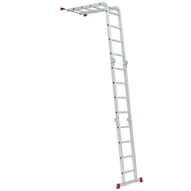Драбина алюмінієва трансформер 4*4 сходинки, 4,7 м. INTERTOOL LT-0029.