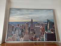 Quadro New York com moldura prateada