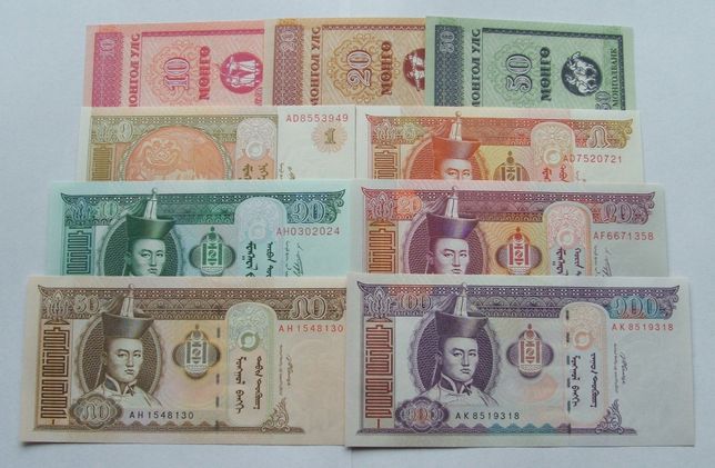 Banknoty MONGOLIA - Z PACZKI BANKOWEJ - Zestaw Kolekcjonerski
