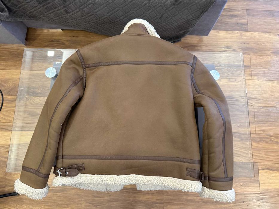 Kurtka pilotka z kożuchem- męska, brązowa ZARA