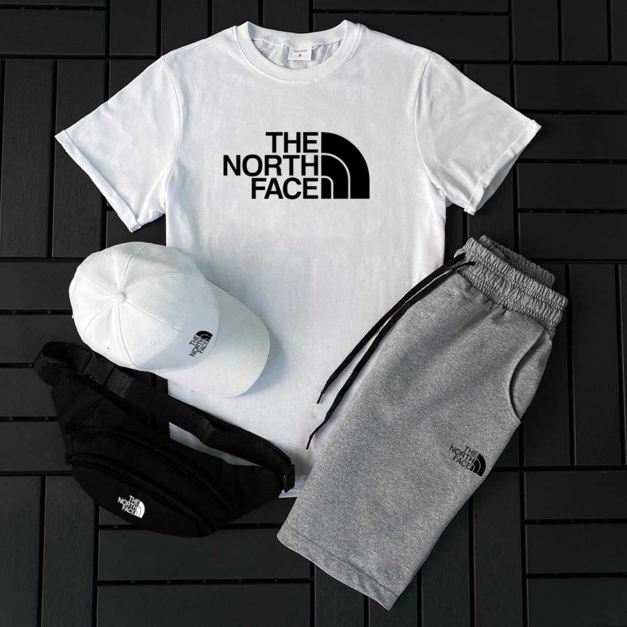 Шорти+футболка The North Face чоловічий спортивний костюм на літо ТНФ
