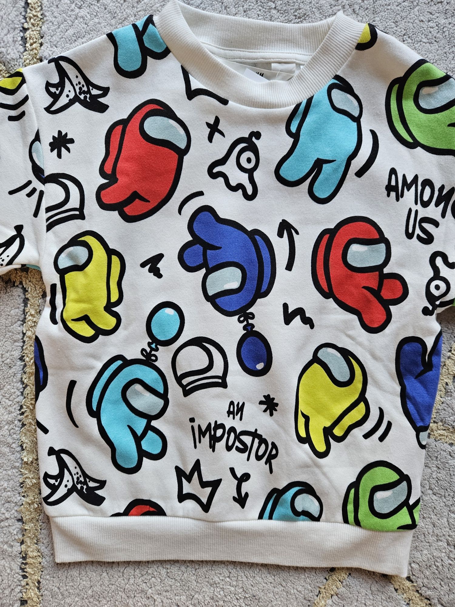 H&M 122 zestaw komplet dresowy bluza joggersy astronauci kosmici ufo