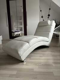 Duży szezlong fotel leżanka leżak wypoczynek biały eko skóra Tomasucci