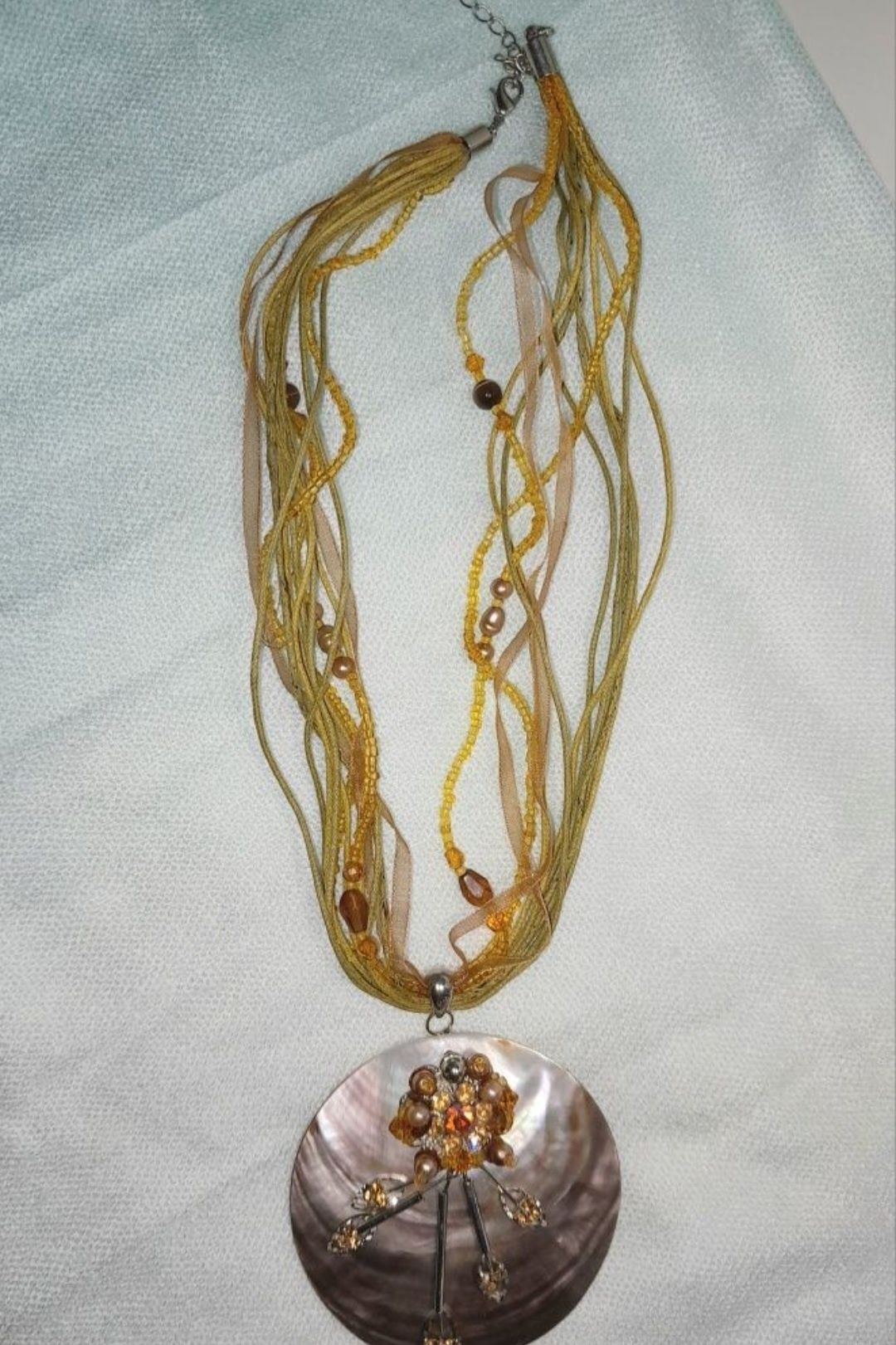 Ожерелье из перламутра, коралла, жемчуга, колье из ювелирного металла