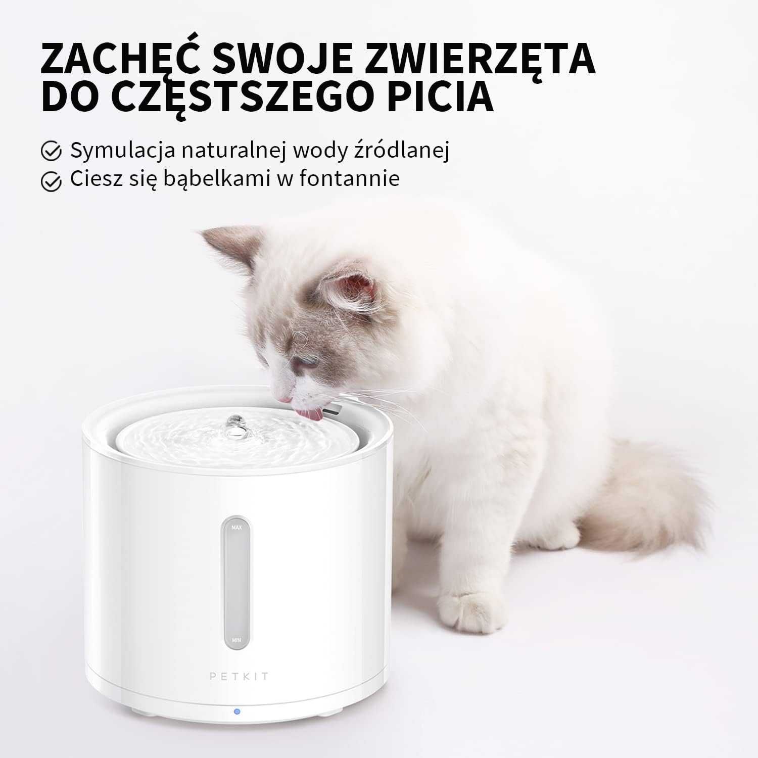 Fontanna dla Kota 2L Bezprzewodowa PETKIT EVERSWEET Aplikacja Poidło
