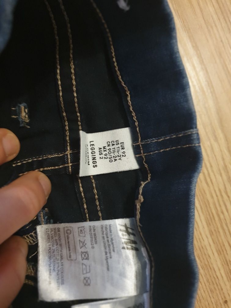 Komplet spodnie jeansowe H&M + legginsy rozm.86/92