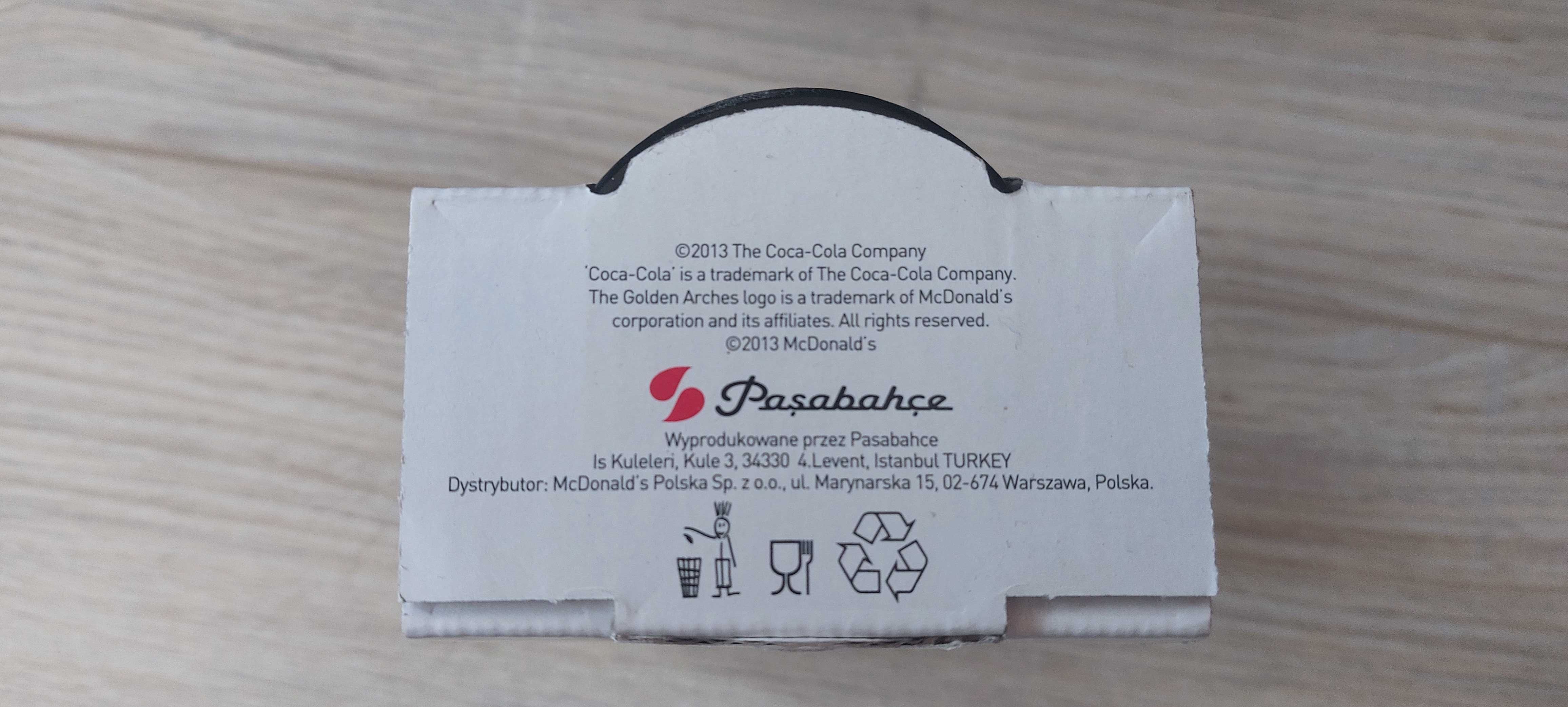 Szklanki Coca Cola zestaw McDonald's z 2013r roku