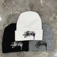 Gorro Stussy (preto, branco e cinza)