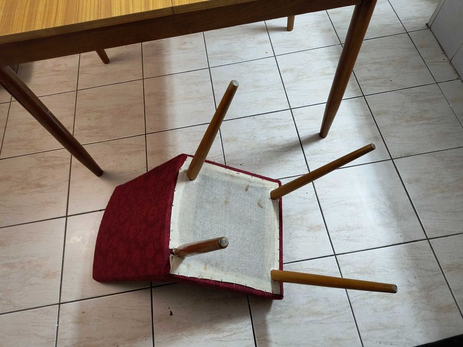 PRL Stół z Fotelami Oryginalny