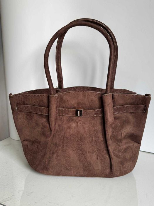 Torebka Gallantry Paris czekoladowa zamsz zamszowa eco brązowa shopper
